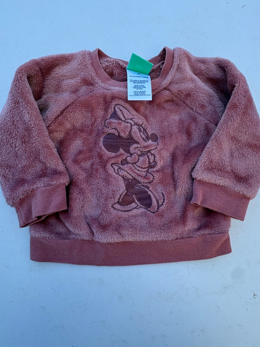Disney Mauve Plush Minnie Sweatshirt